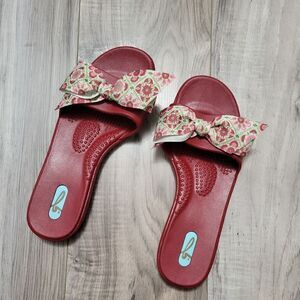 Oka B maroon sandals with bow